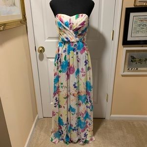 Yumi Kim floral strapless dress size medium